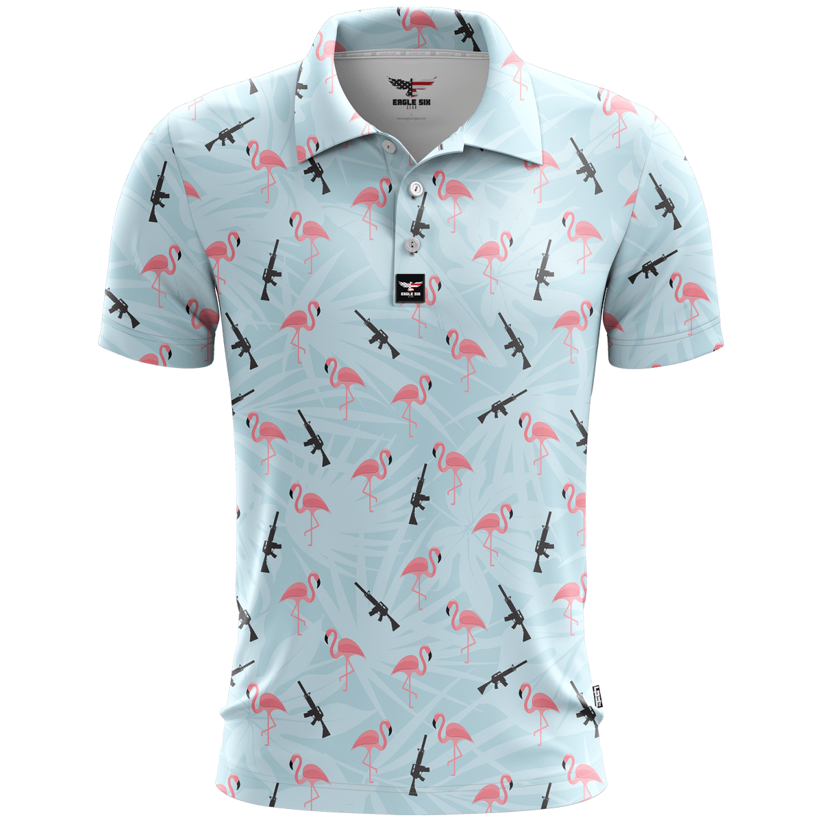 Armed Flamingos Golf Polo Shirt - Make a Bold Statement – Eagle Six Gear
