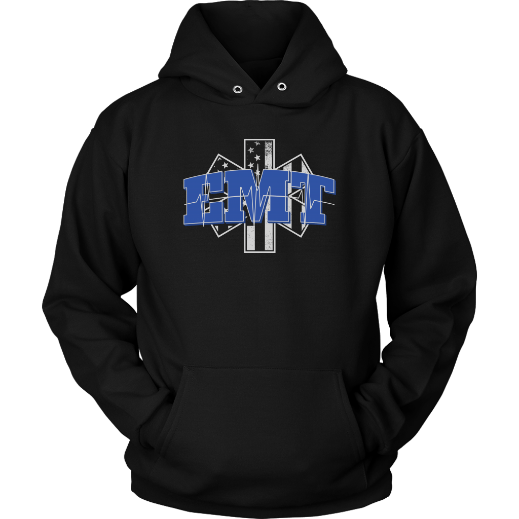 Star of Life EKG Heartbeat Line EMT Unisex Hoodie