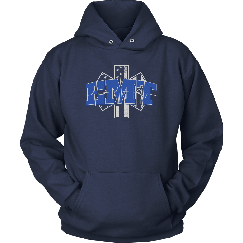 Star of Life EKG Heartbeat Line EMT Unisex Hoodie