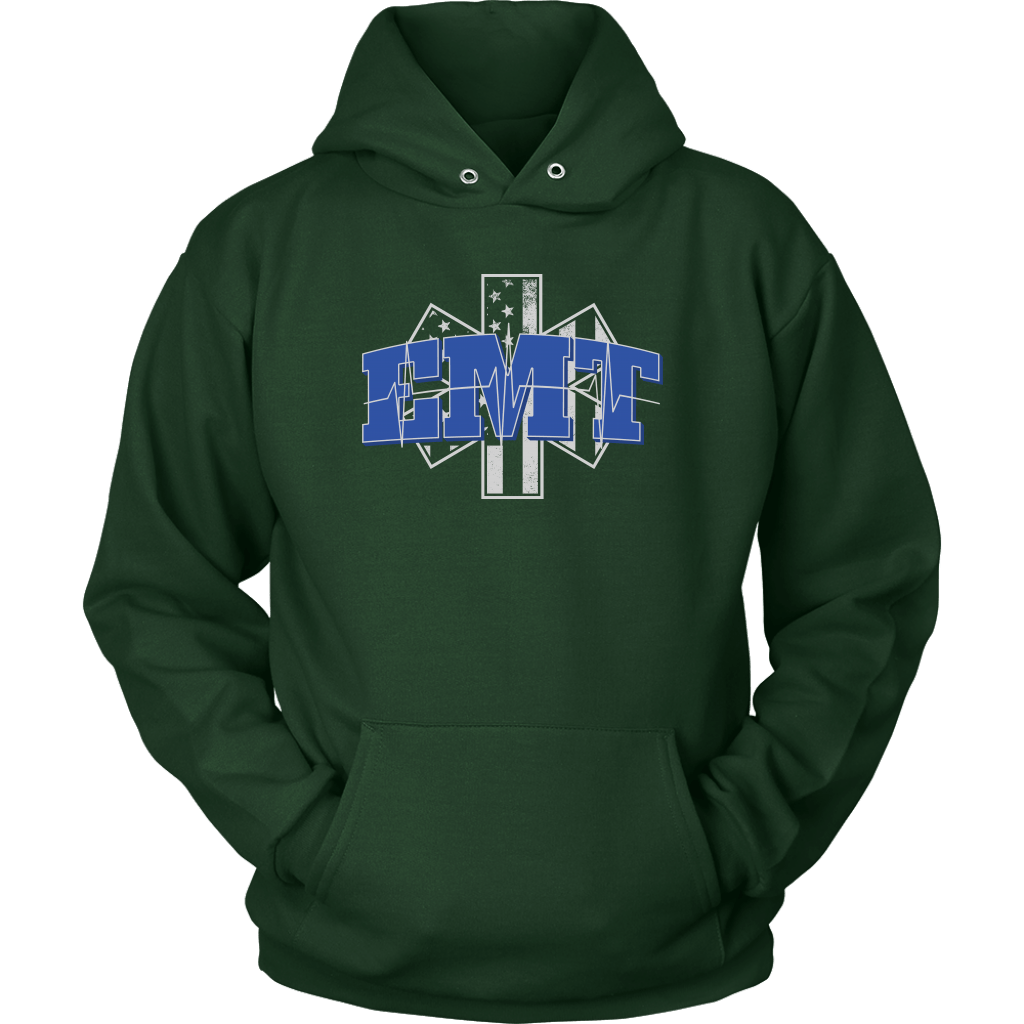 Star of Life EKG Heartbeat Line EMT Unisex Hoodie