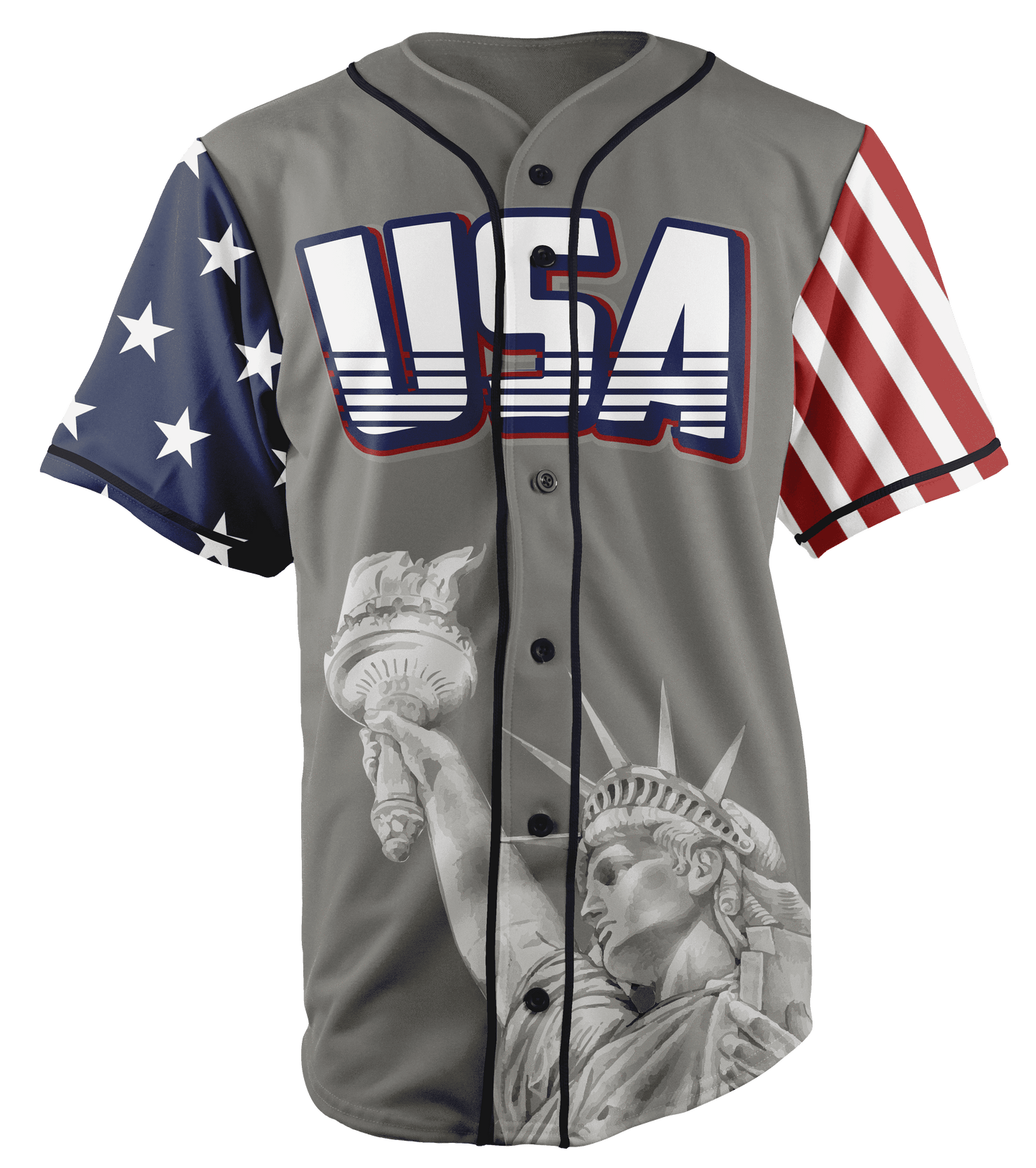 Grey America #1 Baseball Jersey - Greater Half