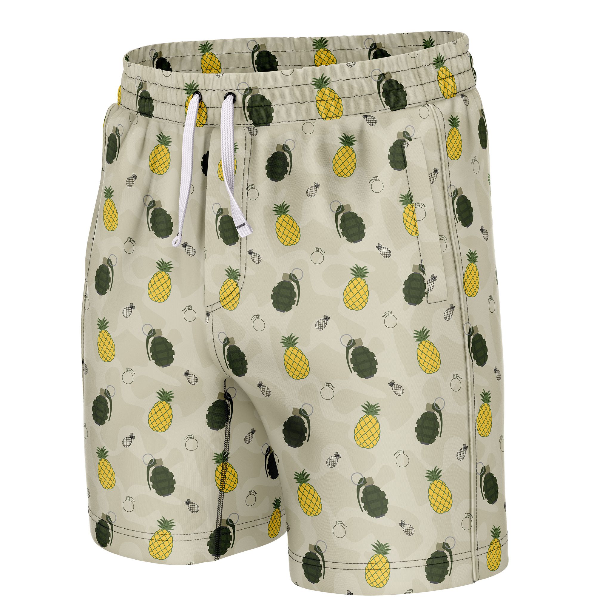 Classic Pineapples and Grenades Swim Trunks