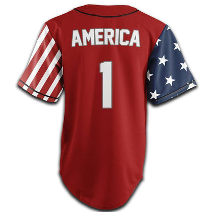 Red America #1 Baseball Jersey - Greater Half