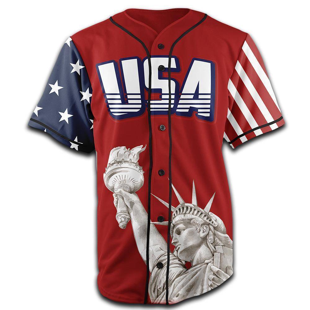 Red America #1 Baseball Jersey - Greater Half