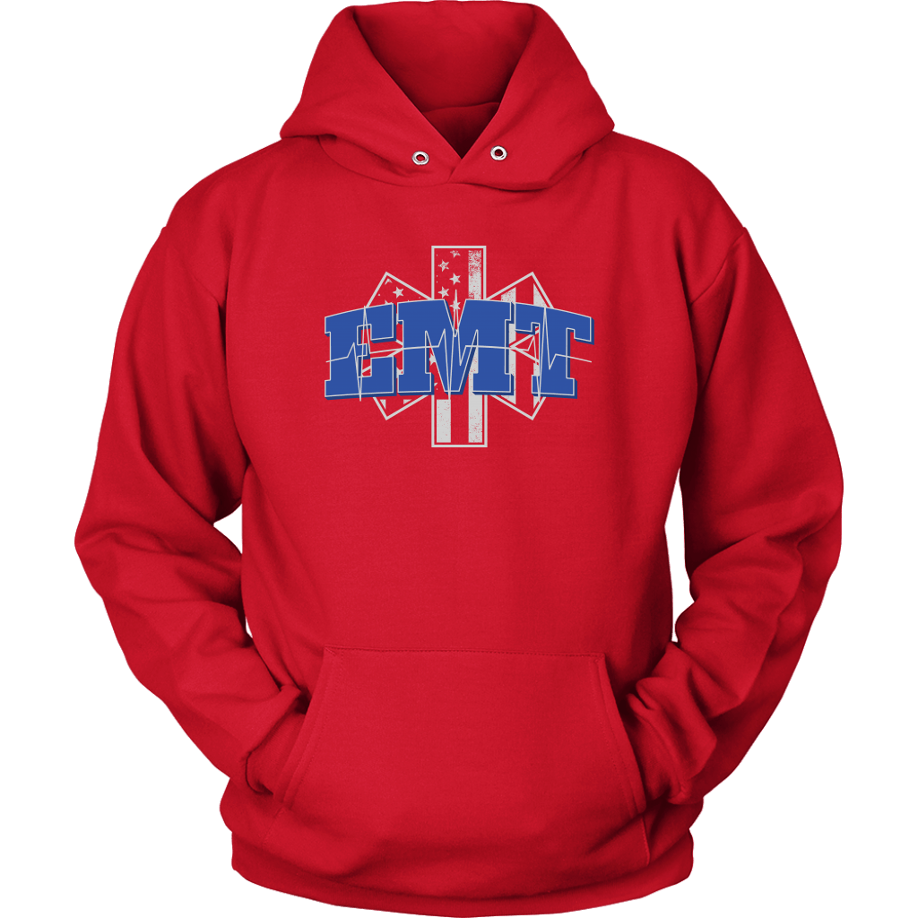 Star of Life EKG Heartbeat Line EMT Unisex Hoodie