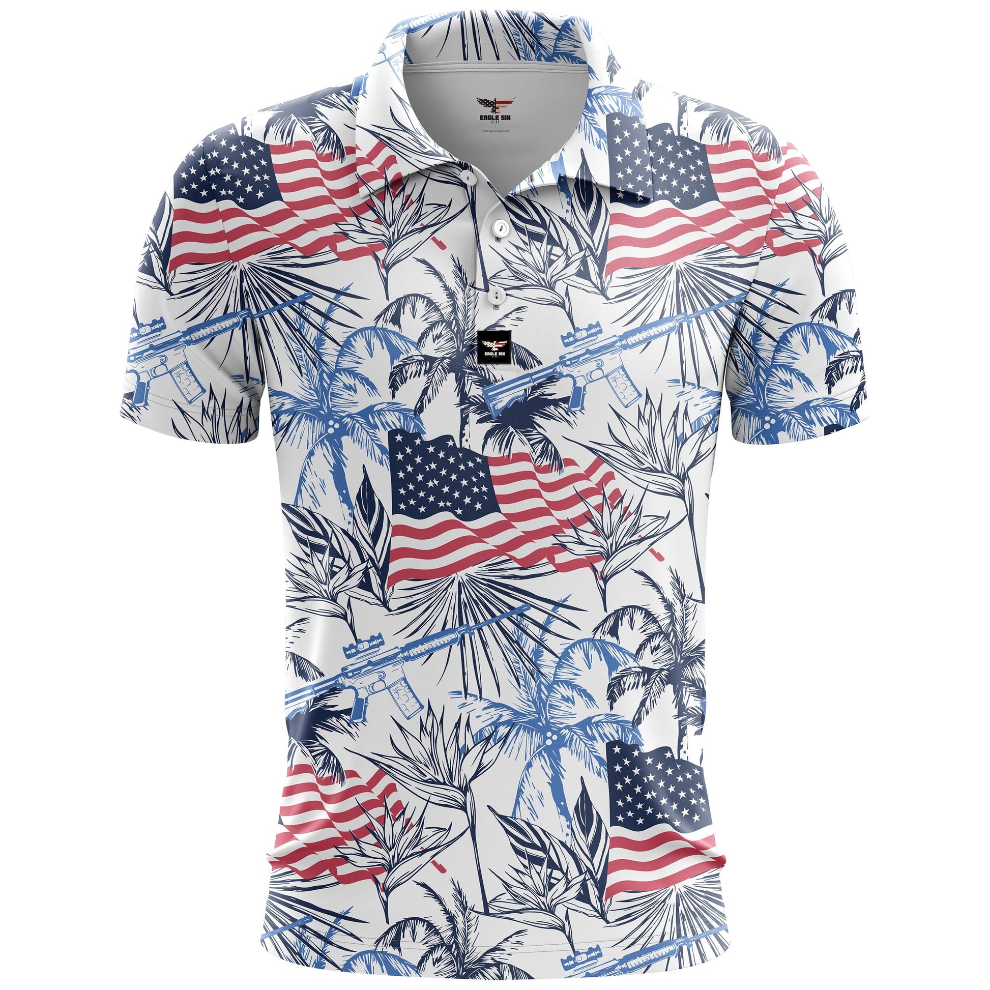 Patriotic Golf Polo Shirt | Jungle US Flag Shirt – Eagle Six Gear